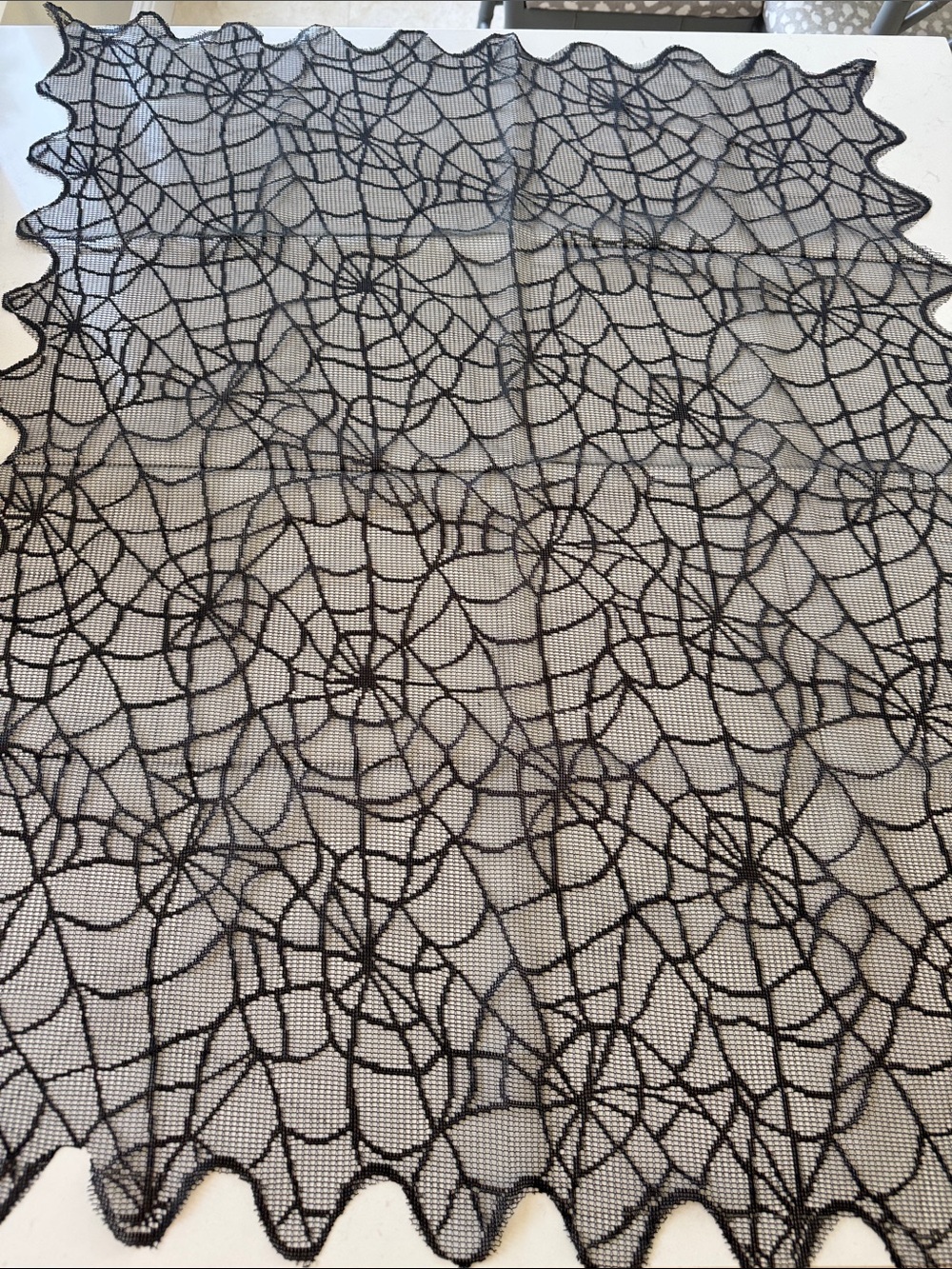 Black Spiderweb Lace Table Runner - Home Accents NWOT 40"x32" 🕸️